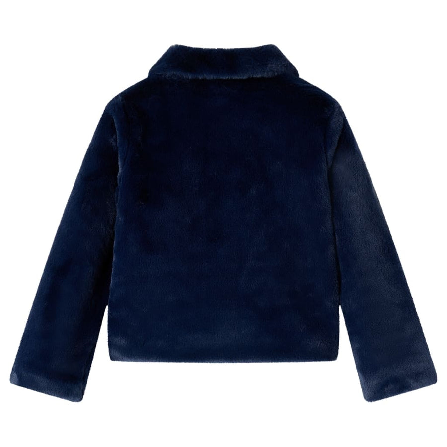 Kinderjas 104 kunstvacht marineblauw Marineblauw