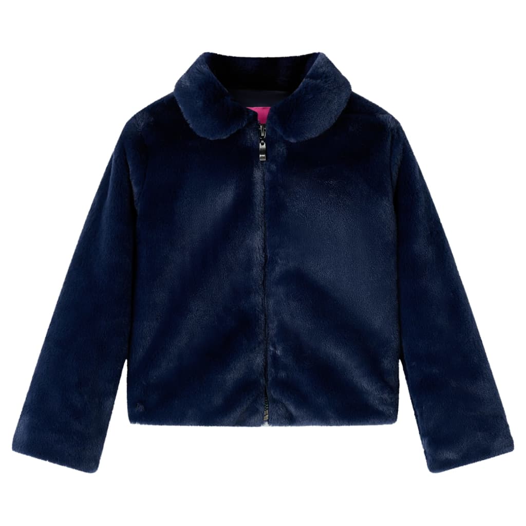 Kinderjas 116 kunstvacht marineblauw Marineblauw