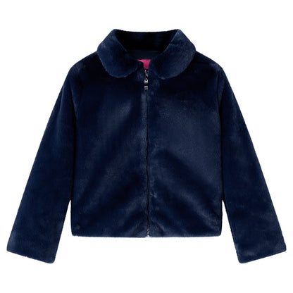 Kinderjas 128 kunstvacht marineblauw Marineblauw