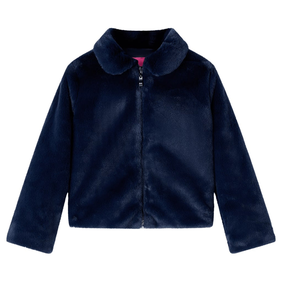 Kinderjas 128 kunstvacht marineblauw Marineblauw
