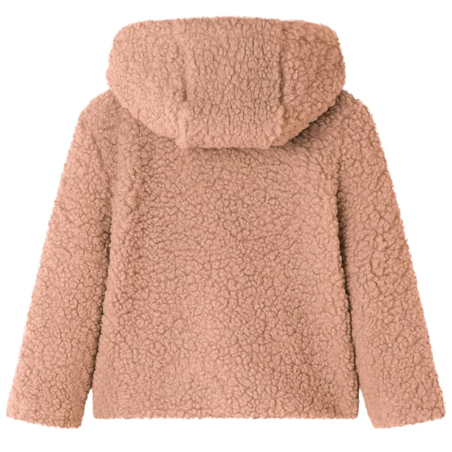 Kinderjas met capuchon 92 Teddy kunstvacht lichtcognackleurig Cognac