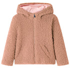 Children's hooded jacket 104 Teddy faux fur light cognac-colored