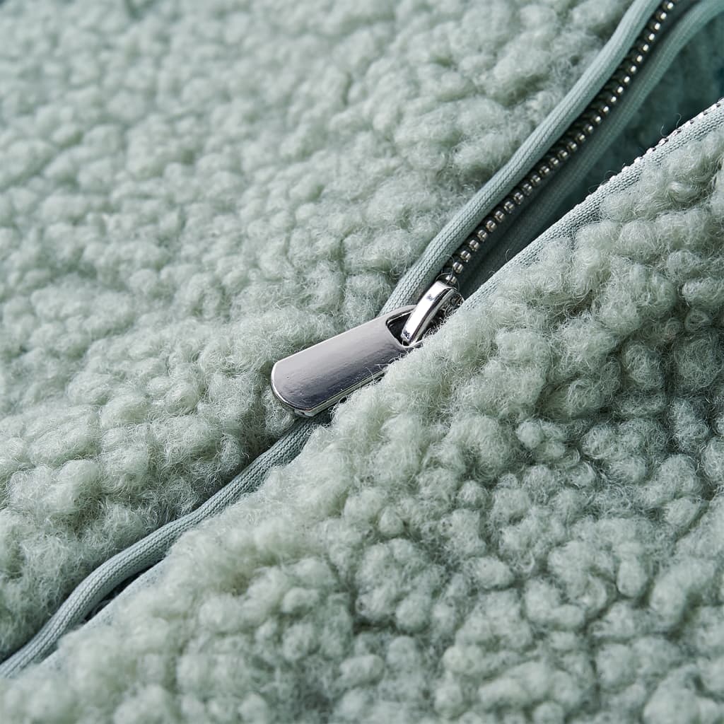 Kinderjas met capuchon teddy 104 kunstvacht mintgroen Groen