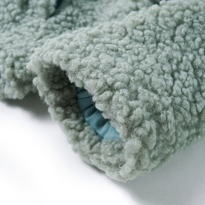 Kinderjas met capuchon teddy 116 kunstvacht mintkleurig Groen