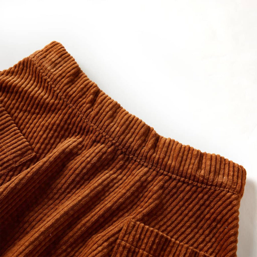 Kinderrok met zakken ribfluweel 92 cognackleurig Cognac 92