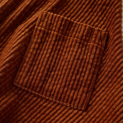 Kinderrok met zakken ribfluweel 92 cognackleurig Cognac 92