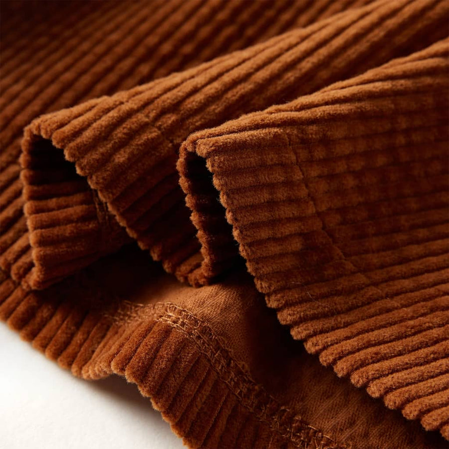 Kinderrok met zakken ribfluweel 92 cognackleurig Cognac 92