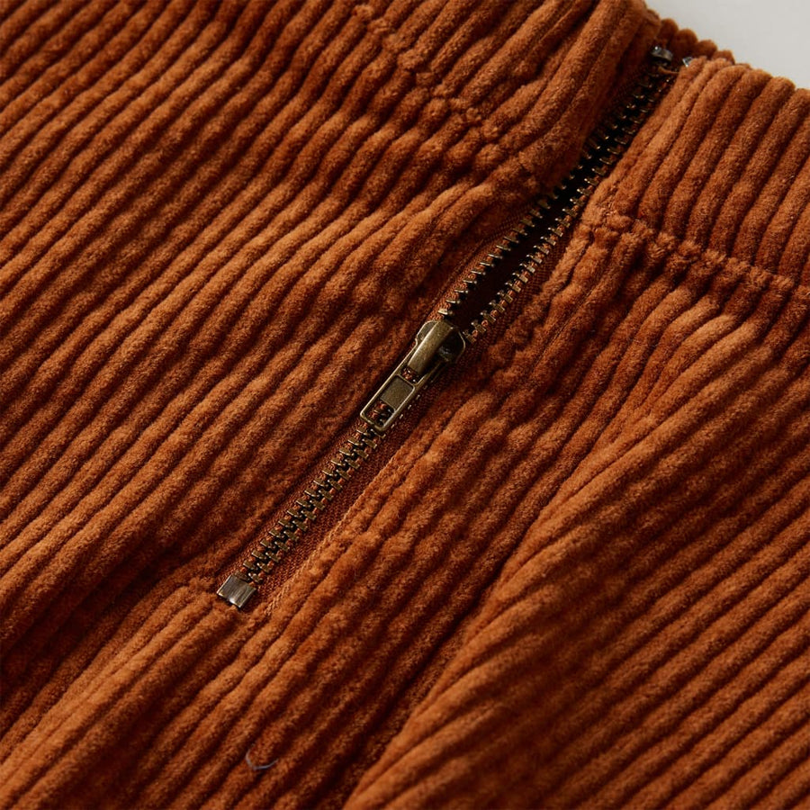 Kinderrok met zakken ribfluweel 92 cognackleurig Cognac 92