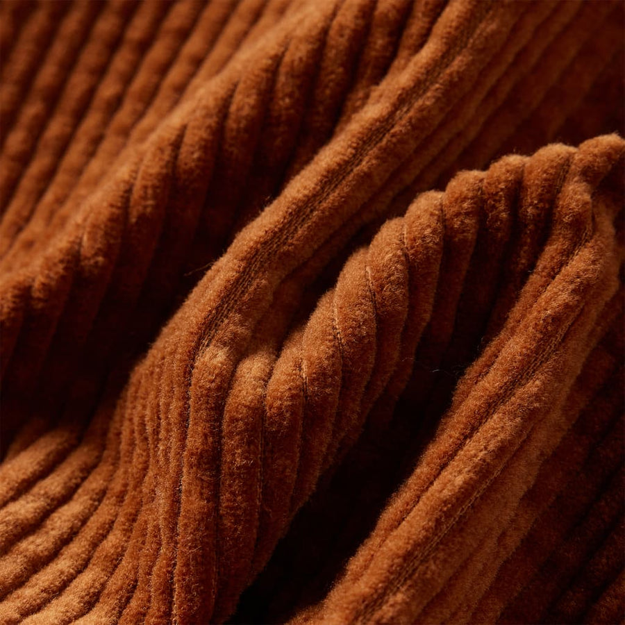 Kinderrok met zakken ribfluweel 104 cognackleurig Cognac