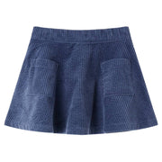 Girls' Corduroy Skirt with Pockets 92 Navy Blue