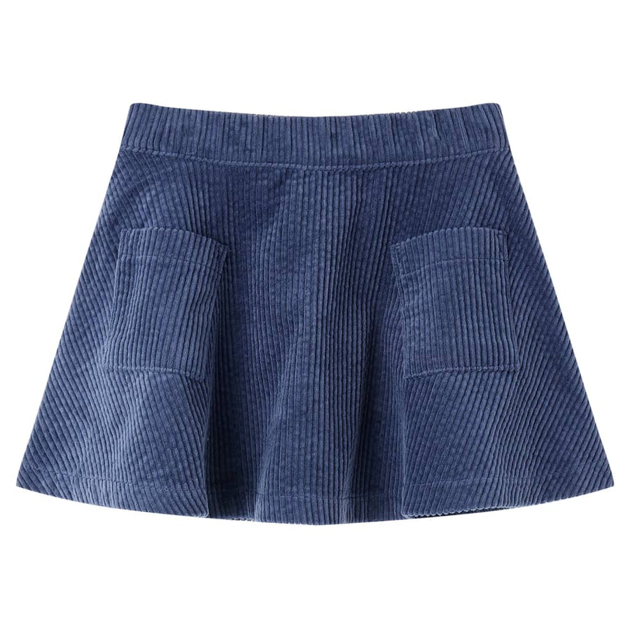 Kinderrok met zakken ribfluweel 92 marineblauw Marineblauw 92