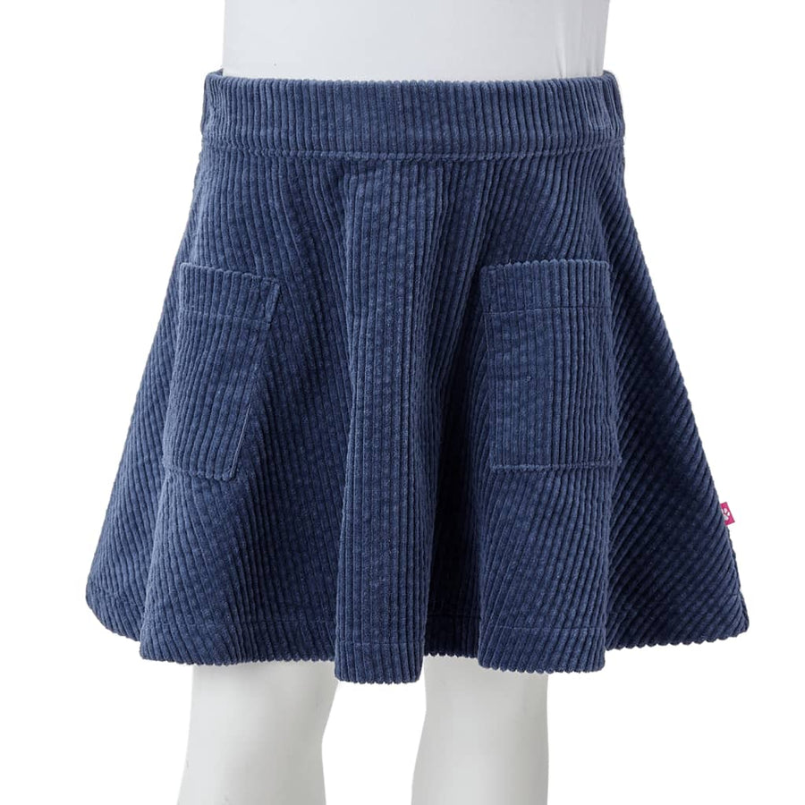 Kinderrok met zakken ribfluweel 92 marineblauw Marineblauw 92