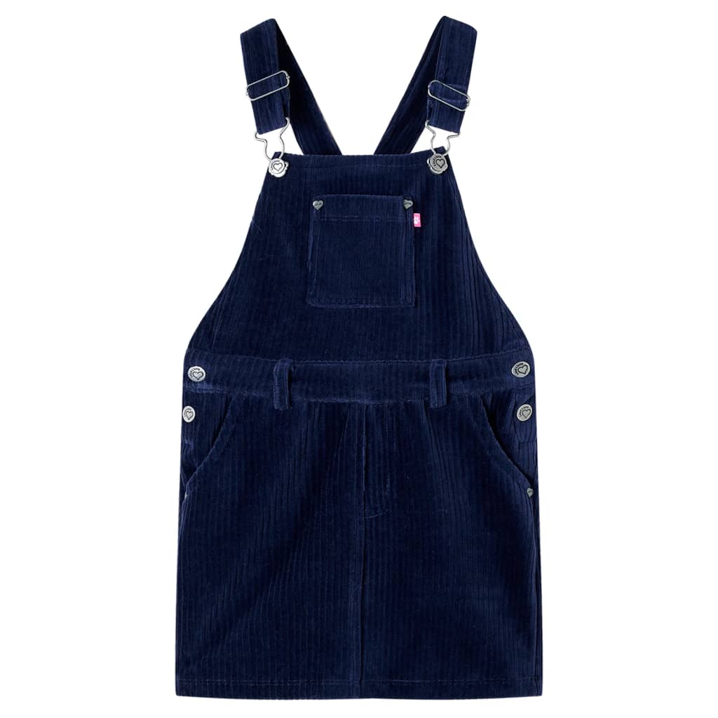 Kindertuinjurk 92 ribfluweel marineblauw Marineblauw