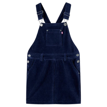 Kindertuinjurk 92 ribfluweel marineblauw Marineblauw