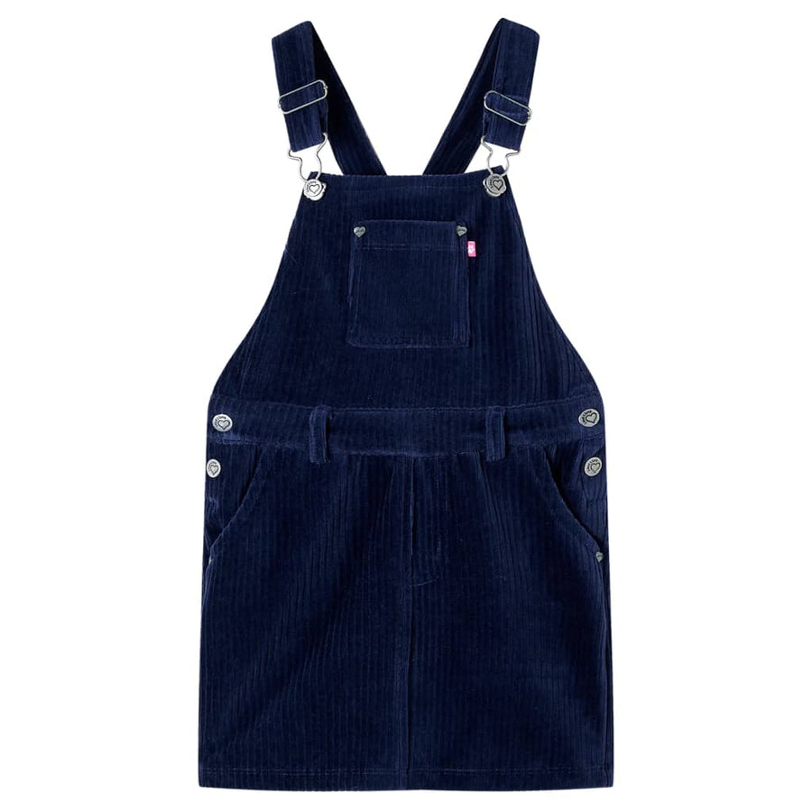 Kindertuinjurk 92 ribfluweel marineblauw Marineblauw