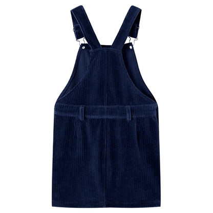 Kindertuinjurk 104 ribfluweel marineblauw Marineblauw