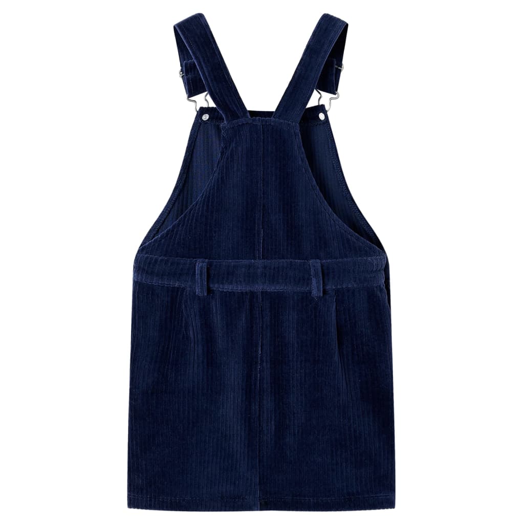 Kindertuinjurk 116 ribfluweel marineblauw Marineblauw