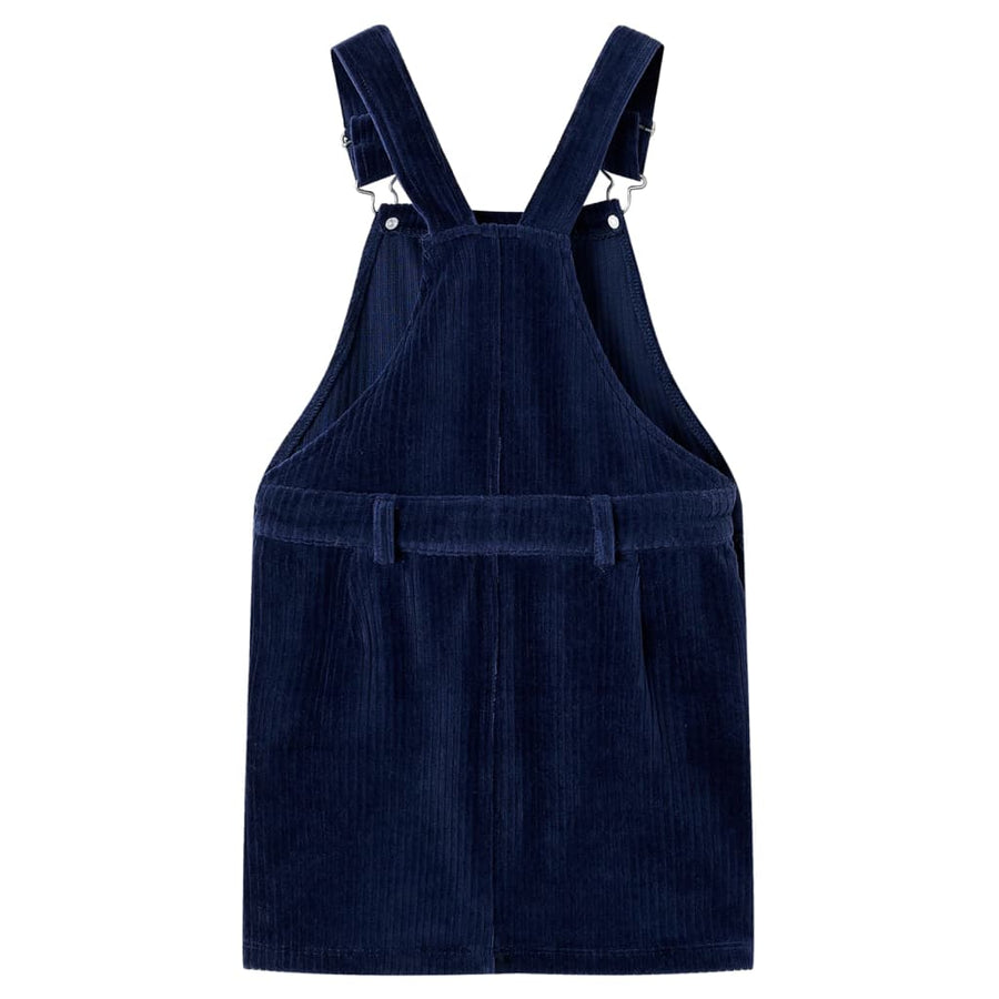 Kindertuinjurk 116 ribfluweel marineblauw Marineblauw