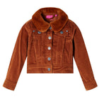 Kinderjas 92 ribfluweel cognac