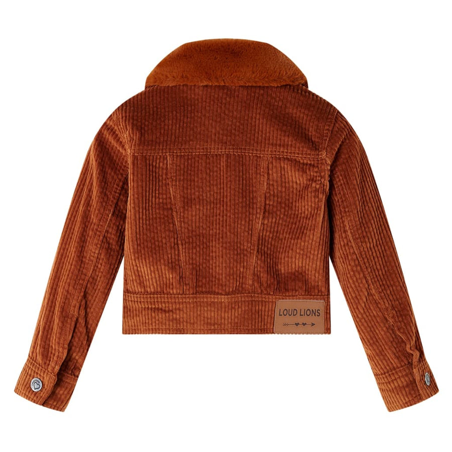 Kinderjas 92 ribfluweel cognackleurig 92