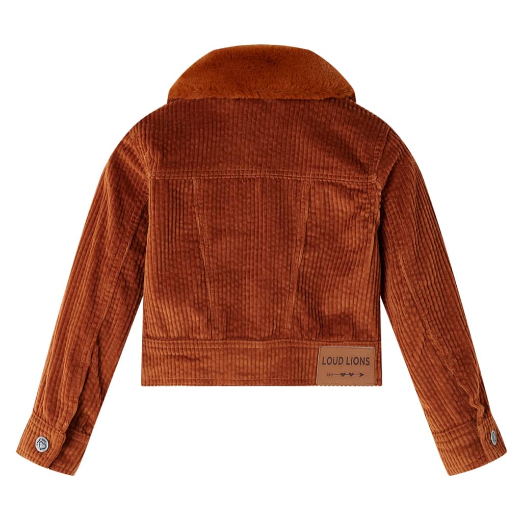 Kinderjas 104 ribfluweel cognackleurig