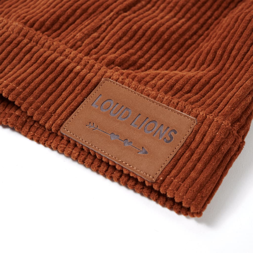 Kinderjas 104 ribfluweel cognackleurig