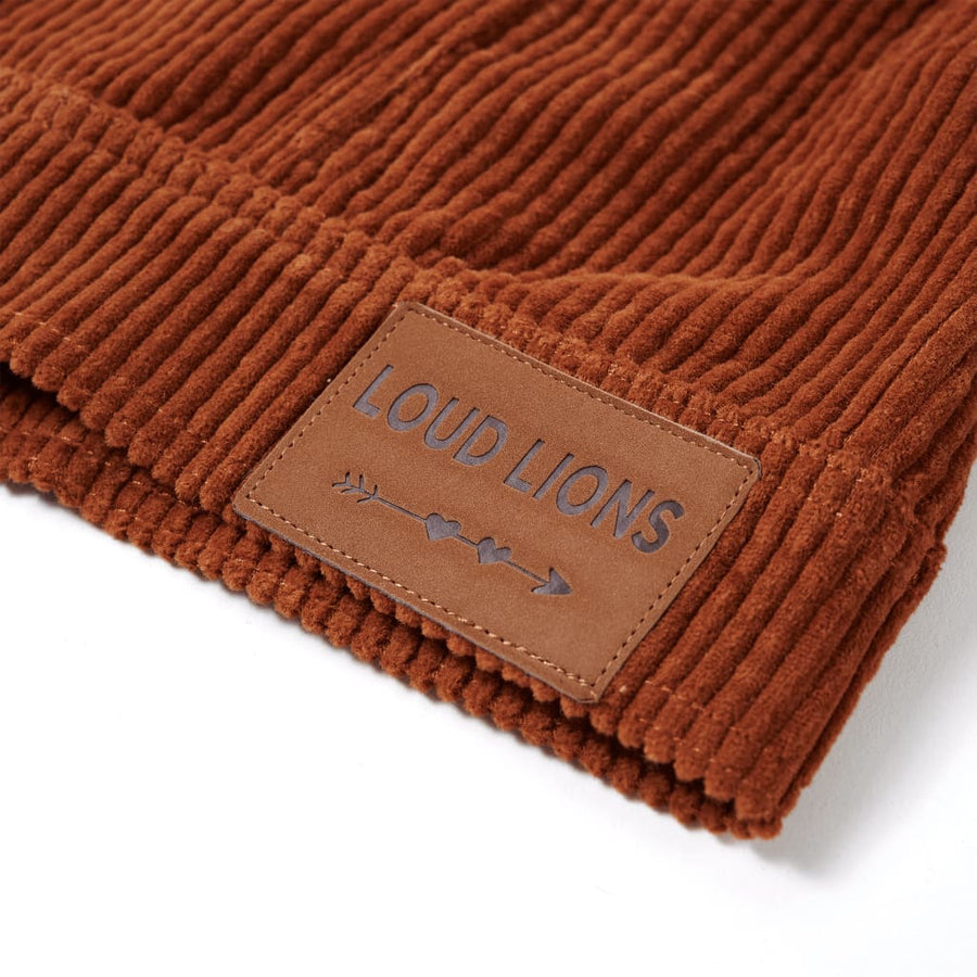 Kinderjas 104 ribfluweel cognackleurig