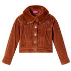 Kinderjas 116 ribfluweel cognac