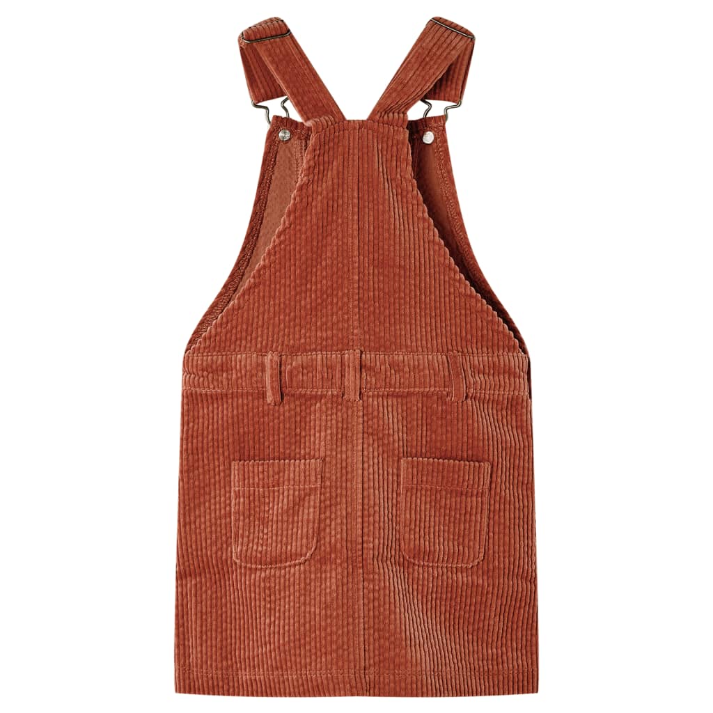 Kindertuinjurk 116 ribfluweel cognackleurig Cognac 116