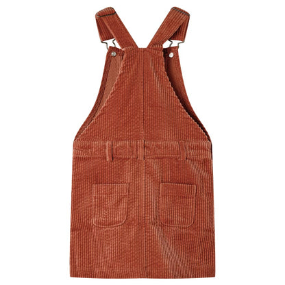 Kindertuinjurk 116 ribfluweel cognackleurig Cognac 116