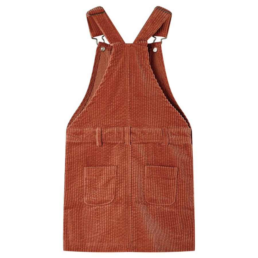 Kindertuinjurk 116 ribfluweel cognackleurig Cognac 116