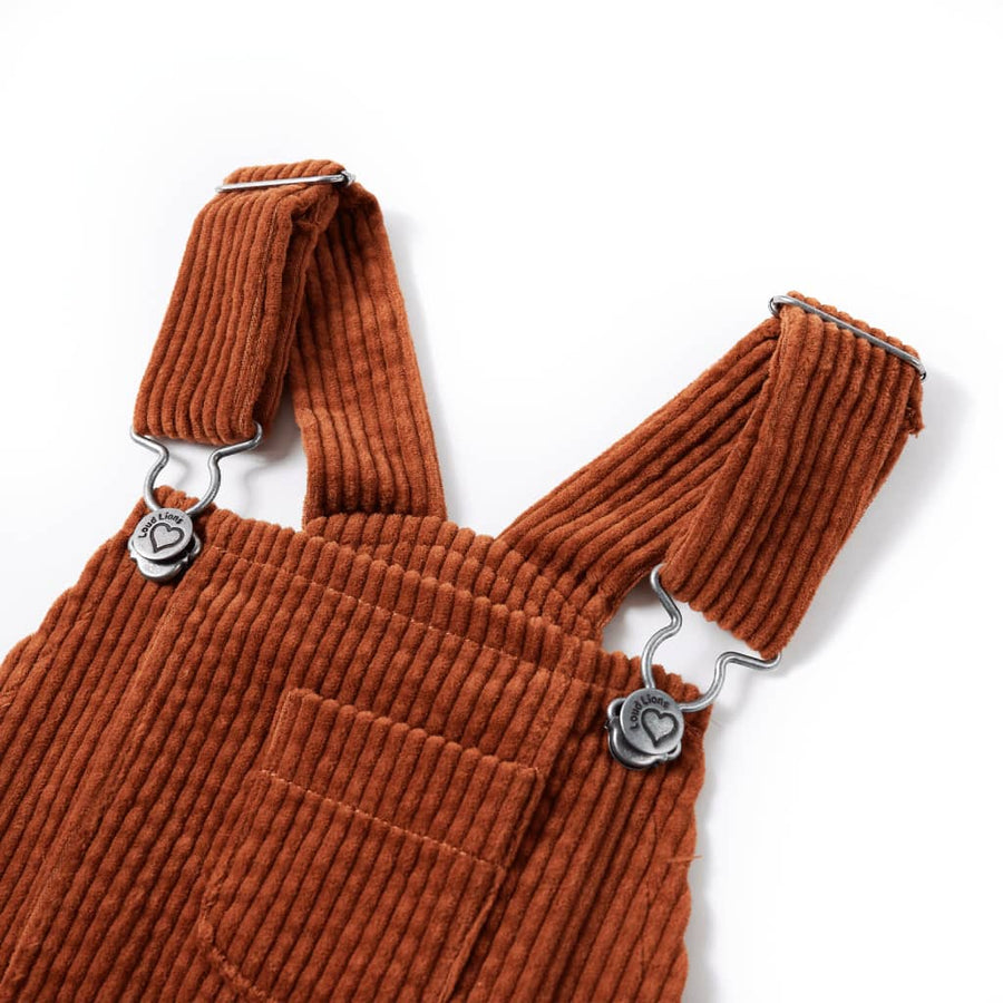 Kindertuinjurk 116 ribfluweel cognackleurig Cognac 116