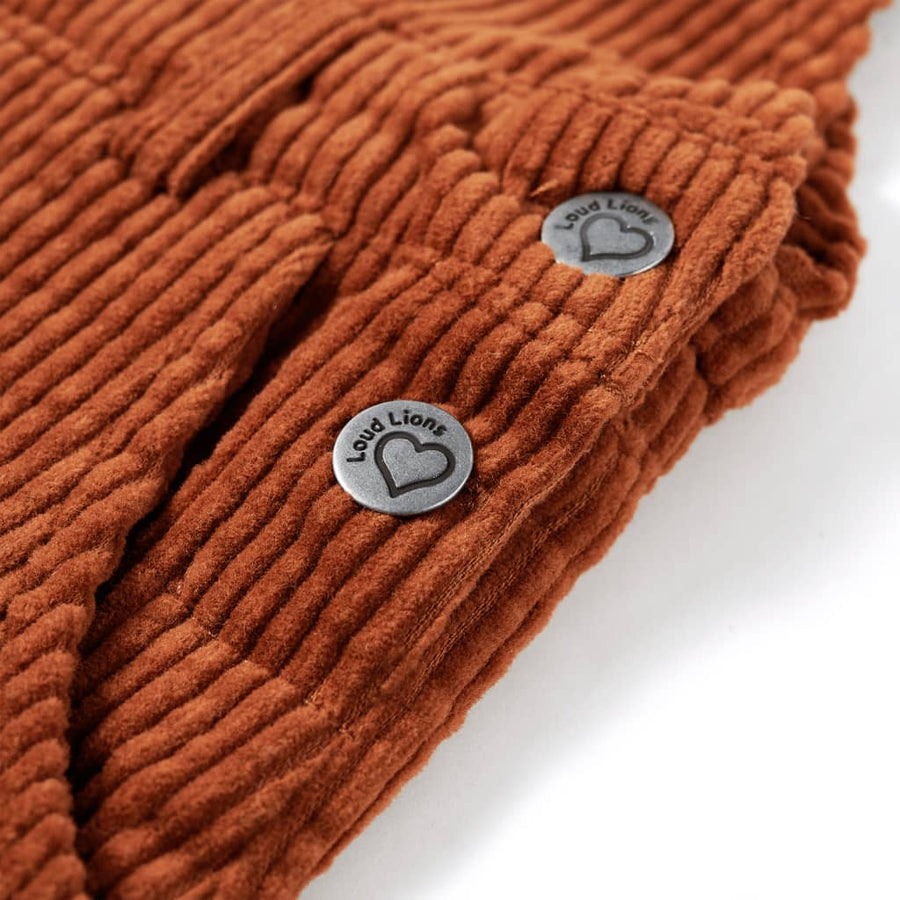 Kindertuinjurk 116 ribfluweel cognackleurig Cognac 116