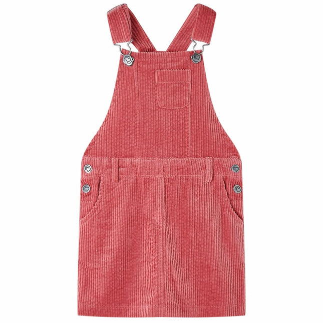 Kindertuinjurk 92 ribfluweel roze Roze