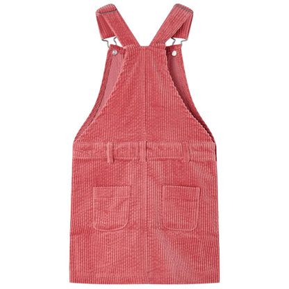 Kindertuinjurk 92 ribfluweel roze Roze
