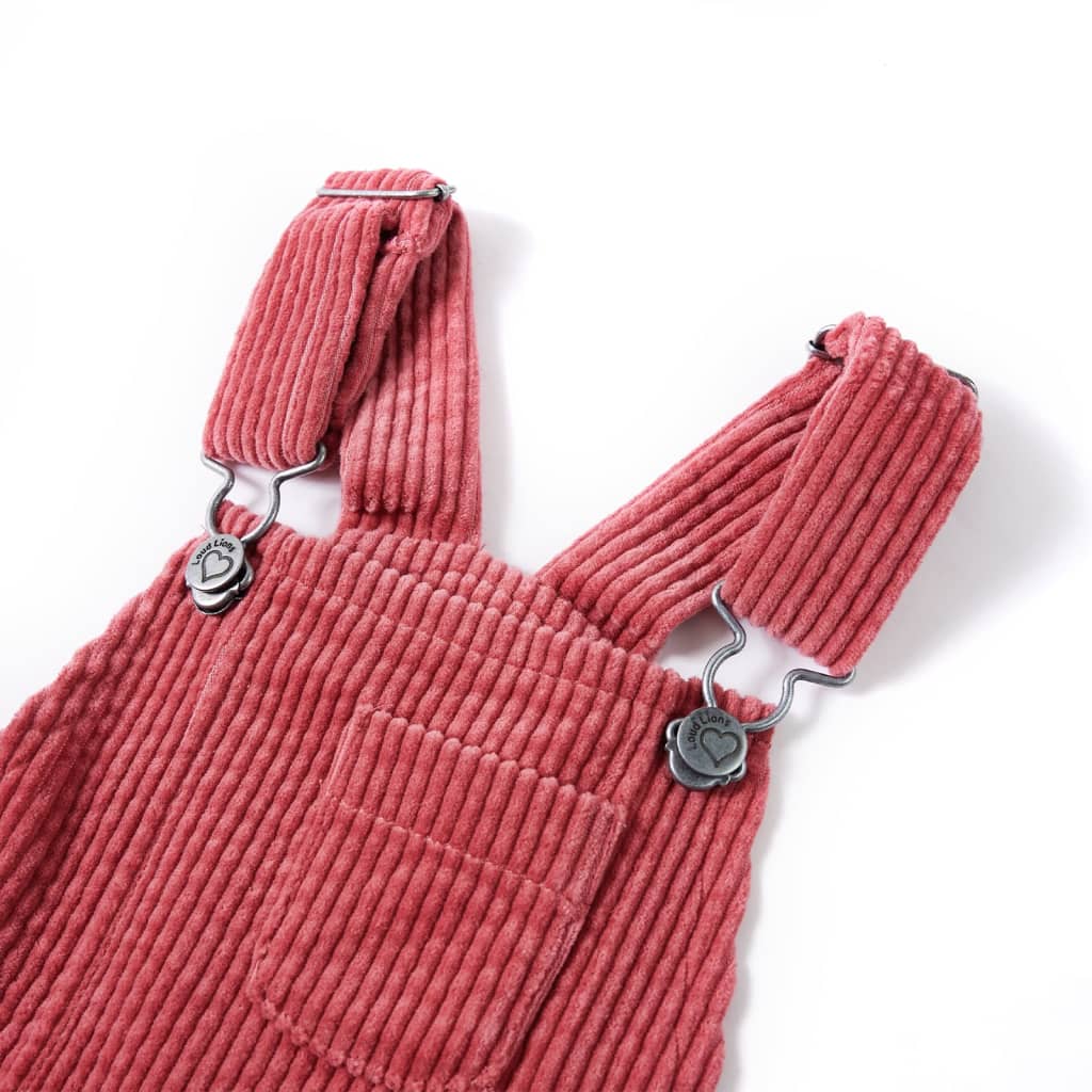 Kindertuinjurk 92 ribfluweel roze Roze
