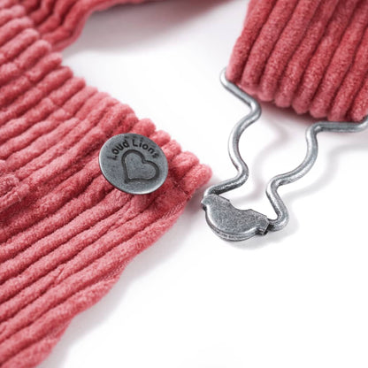 Kindertuinjurk 92 ribfluweel roze Roze