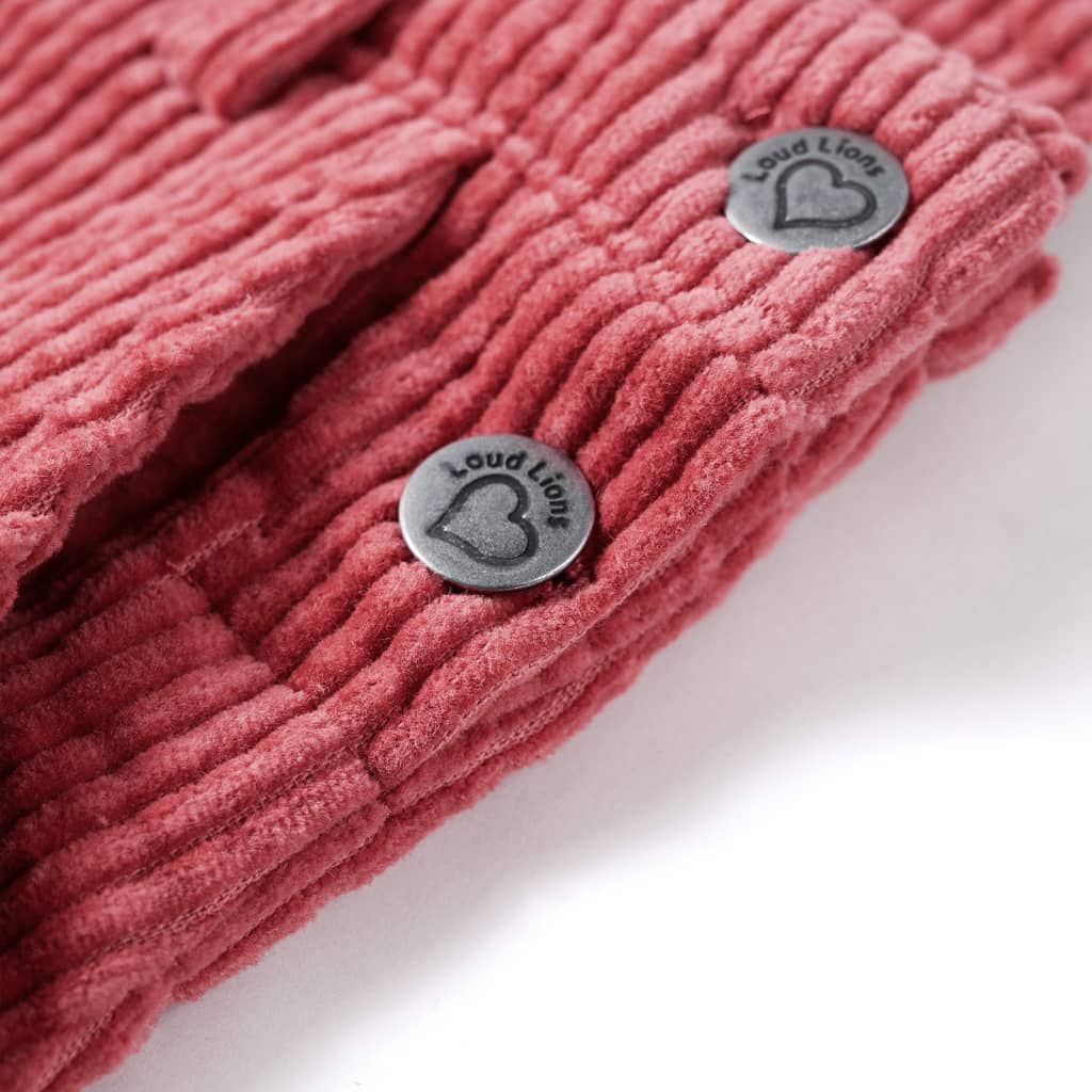 Kindertuinjurk 92 ribfluweel roze Roze