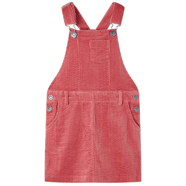 Kindertuinjurk 104 ribfluweel roze Roze