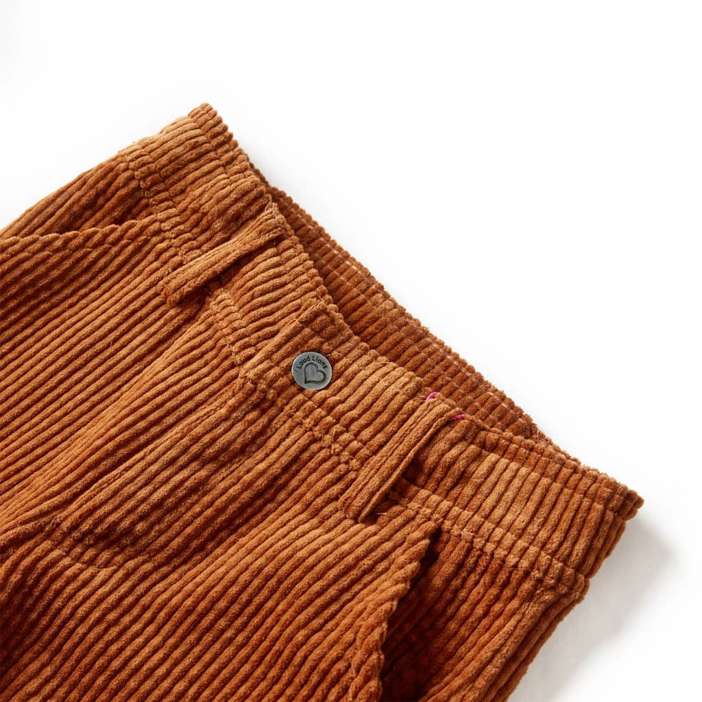 Kinderbroek 92 ribfluweel cognackleurig 92