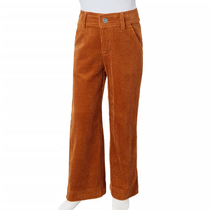 Kinderbroek 92 ribfluweel cognackleurig 92
