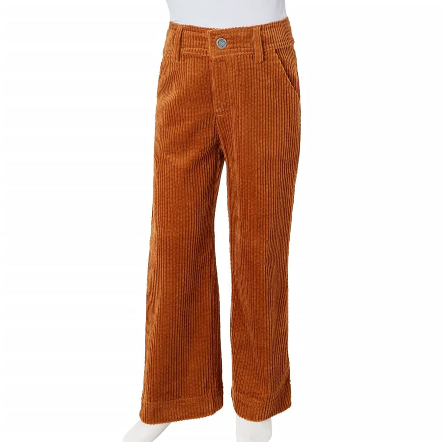 Kinderbroek 92 ribfluweel cognackleurig 92