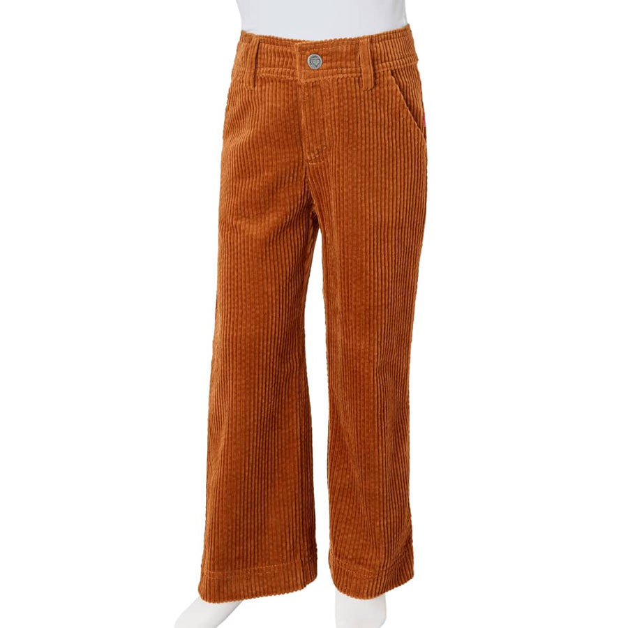 Kinderbroek 104 ribfluweel cognackleurig