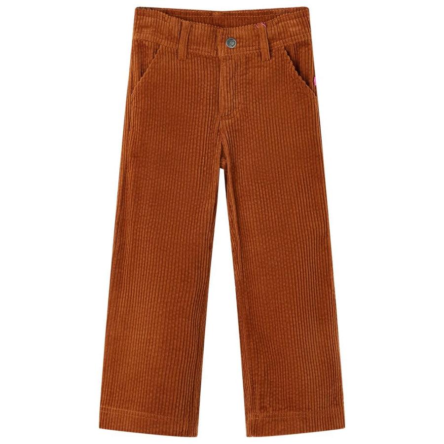 Kinderbroek 116 ribfluweel cognackleurig