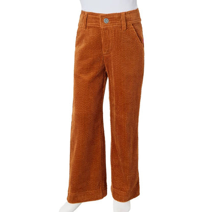 Kinderbroek 116 ribfluweel cognackleurig