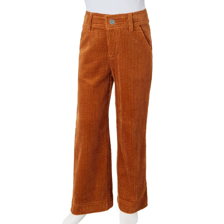Kinderbroek 116 ribfluweel cognackleurig