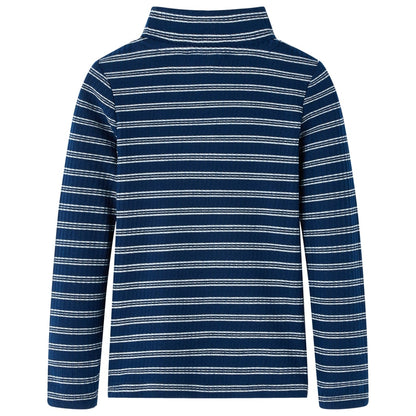 Kindershirt met lange mouwen 140 marineblauw
