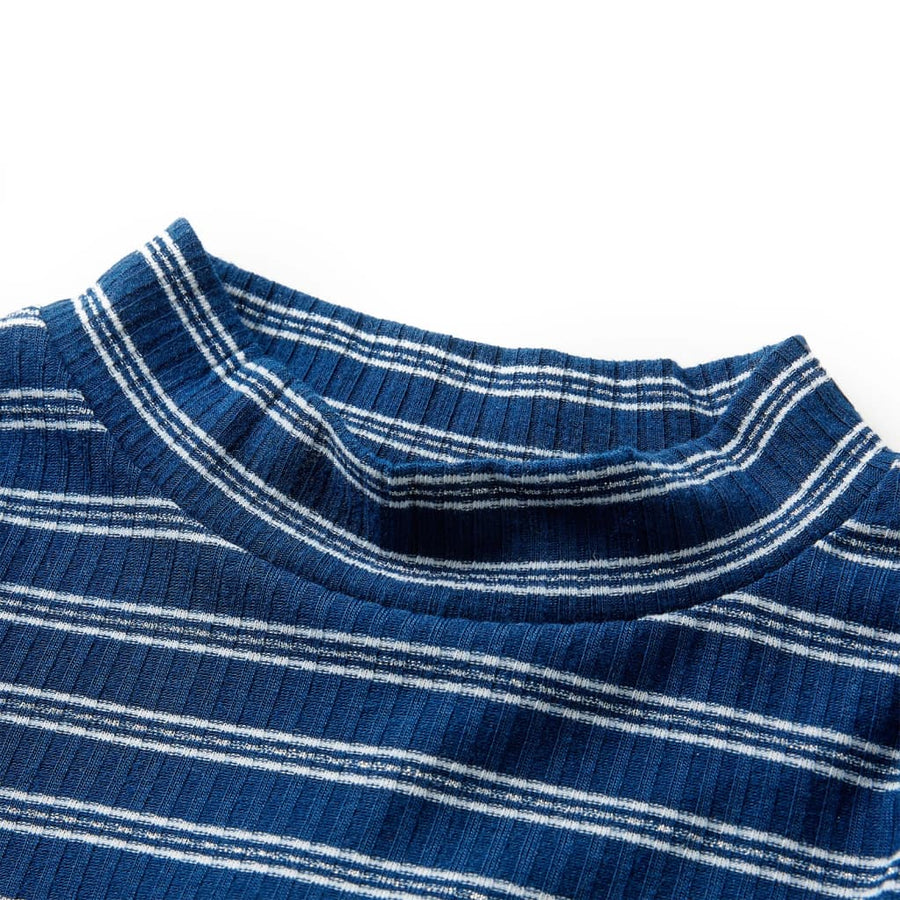 Kindershirt met lange mouwen 140 marineblauw