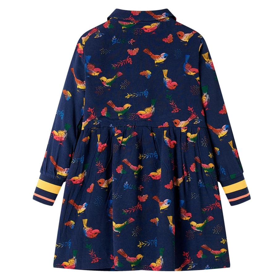 Kinderjurk met lange mouwen 116 marineblauw 116
