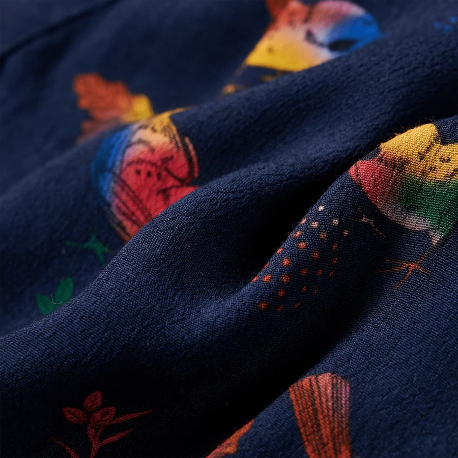 Kinderjurk met lange mouwen 116 marineblauw 116